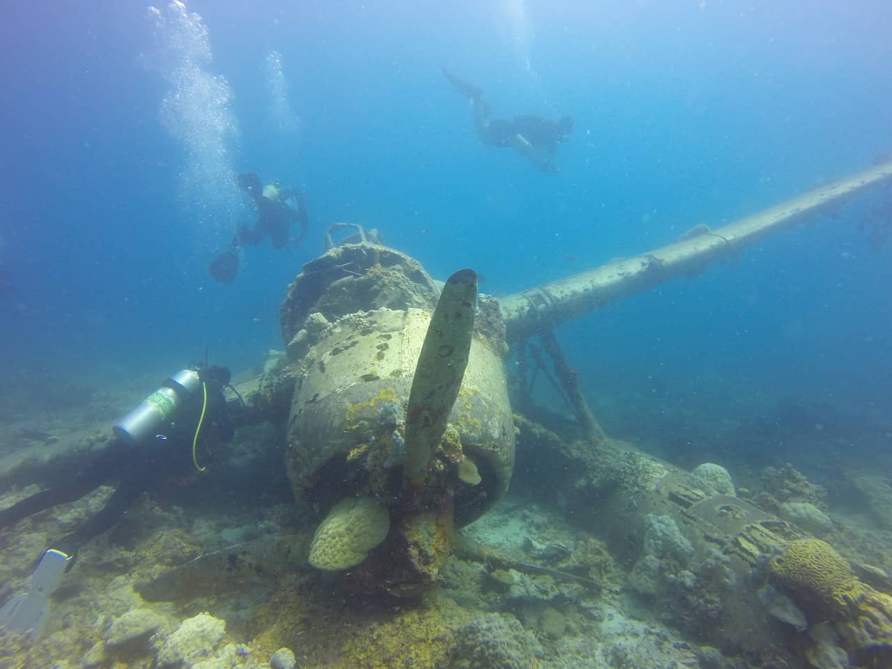 Photo of a underwater wreckage 