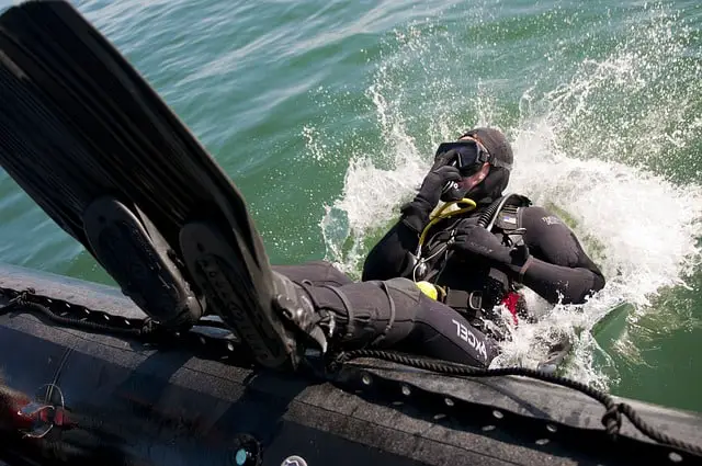 a man diving into the water